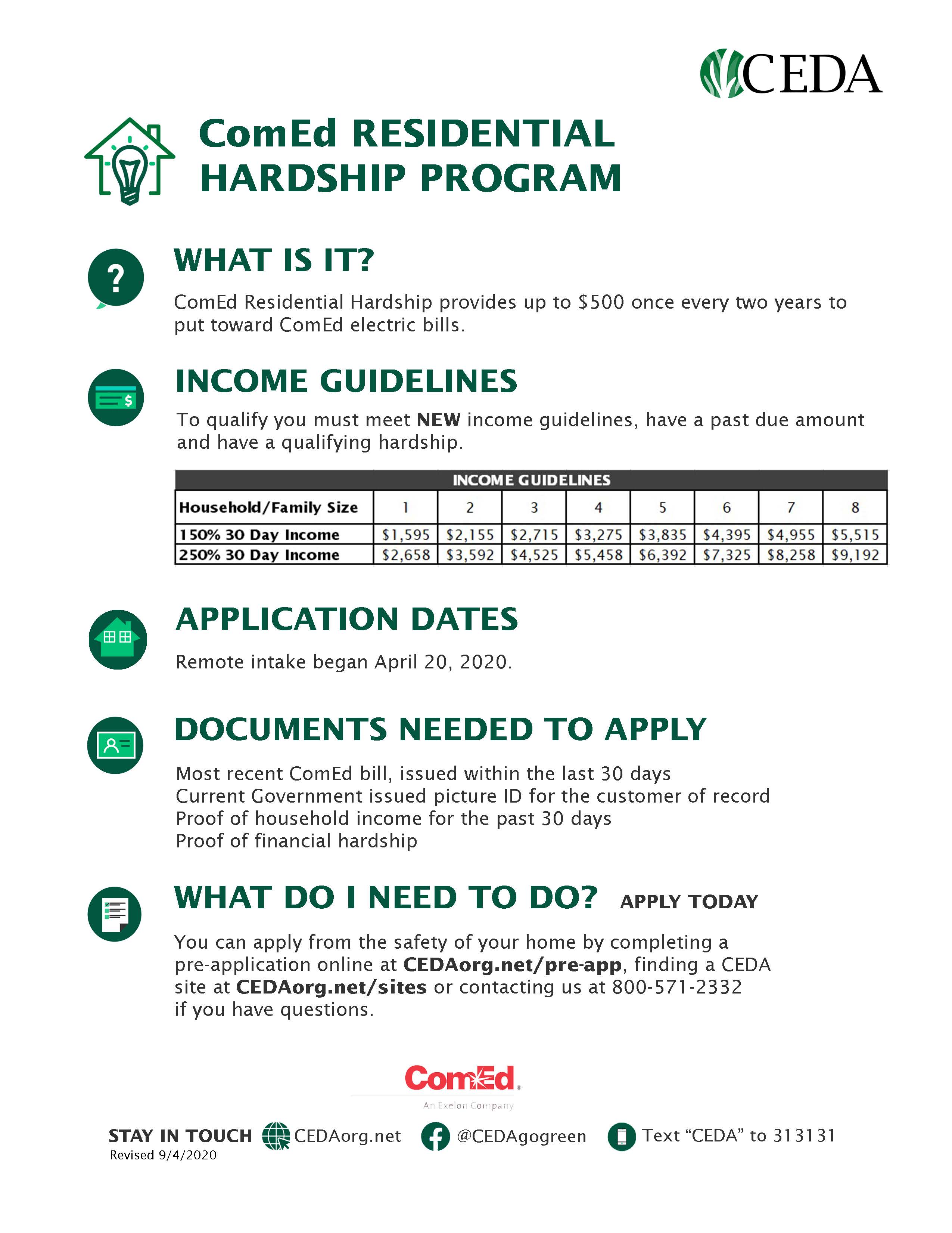 ComEd Residential Hardship Program Information 10.5.2020